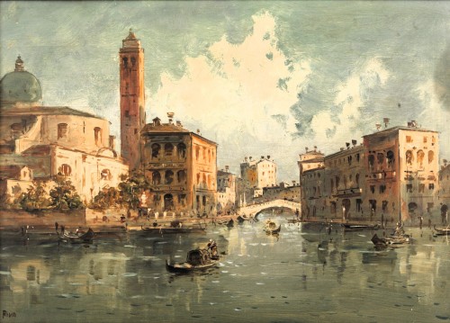 Venise, Le Grand Canal à Cannaregio - Giuseppe Riva (1834-1916)